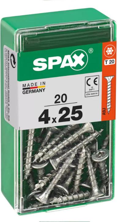 Produktbild Spax DIY Universal Senkkopf T-STAR plus VGW WIROX A9J 4x25 S 20 St. (20 Schrauben pro Stück)