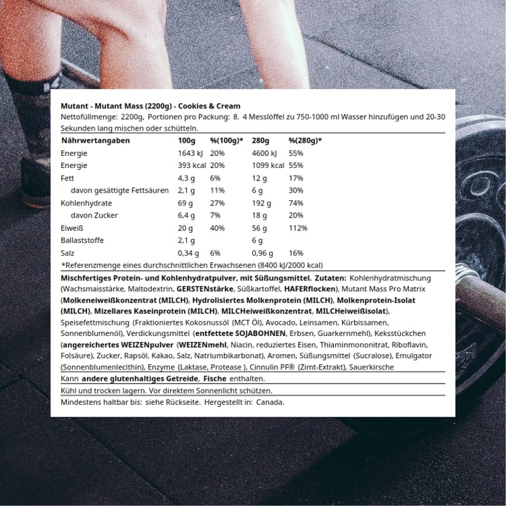 Produktbild Mutant Mass (2210g) (Cookies and Cream, 1 Stk., 2300 g)