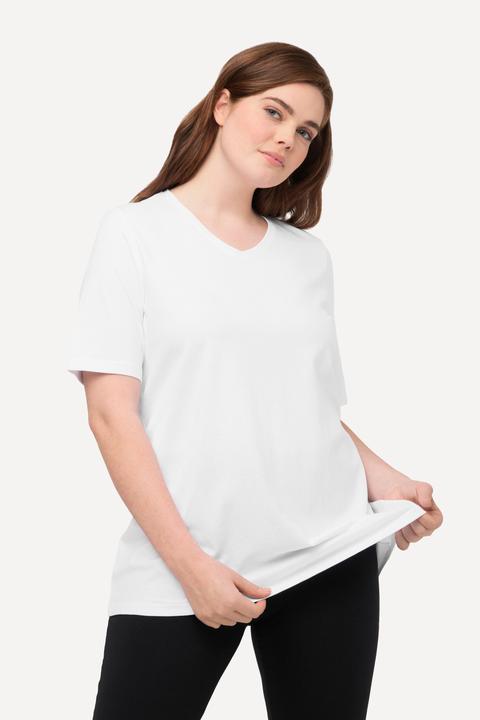 Produktbild Ulla Popken T-Shirts, 2er-Pack, V-Ausschnitt, Halbarm (50, 52)