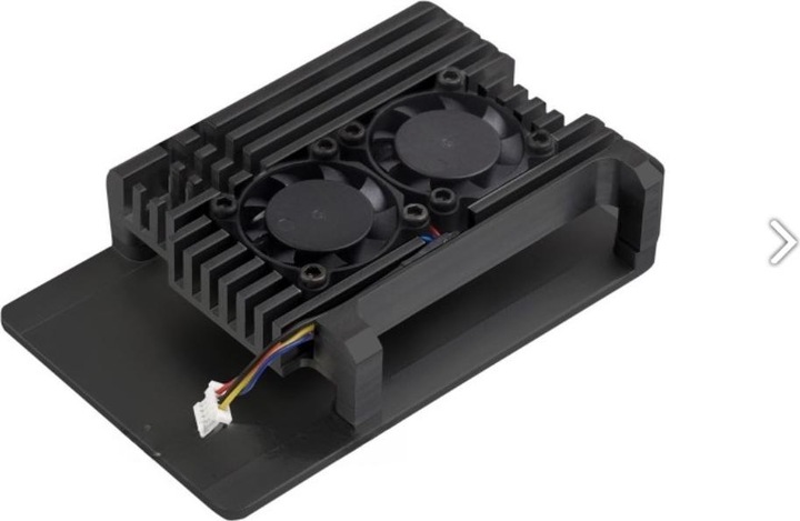 Actual product image WaveShare Raspberry Pi 5 aluminium housing with dual fan