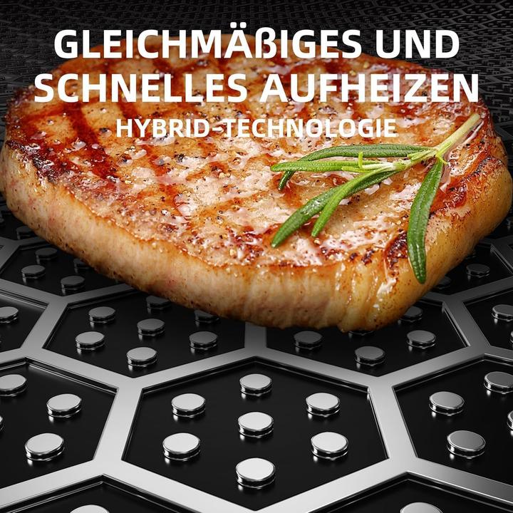 Immagine prodotto Kiseely Hybrid Wokpfanne mit Deckel, antihaft, induktionsfest (34 cm, Wok, Acciaio inossidabile)