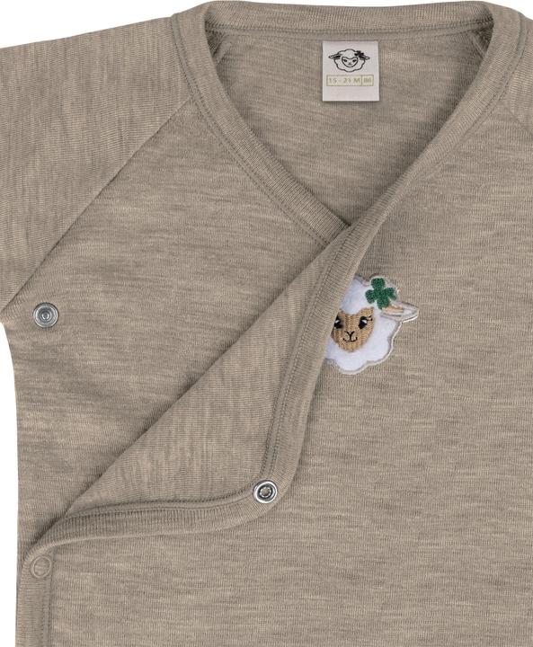 Produktbild Normani 2er Pack Bio Baby-Body Langarm Wickelbody aus Merinowolle für Junge und Mädchen - 9353 (68)