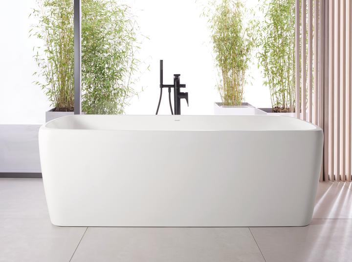 Productafbeelding Duravit Eéngreeps badmengkraan Tulum vloerstaand zwart mat