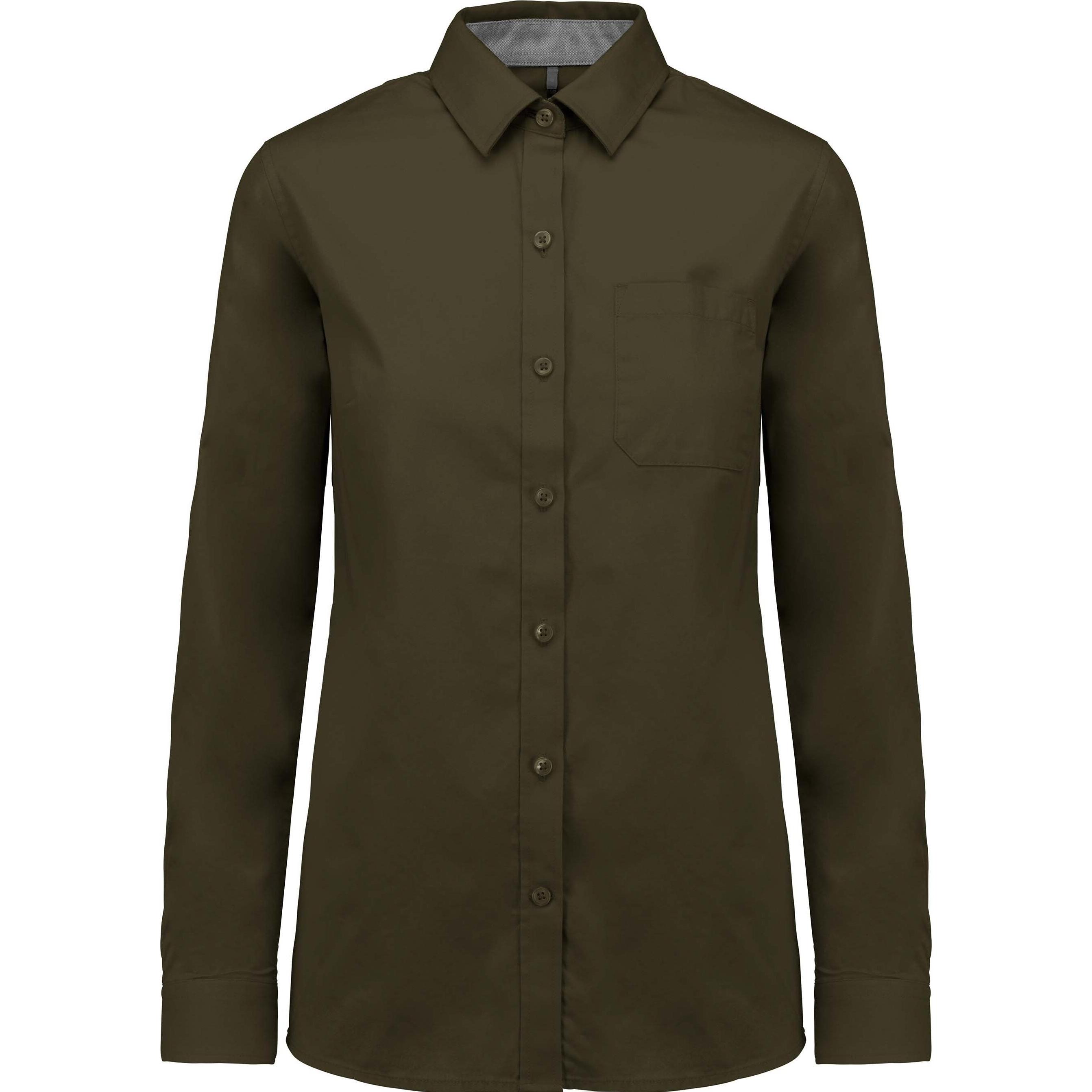 Kariban, Damen, Hemd, baumwollhemd damen nevada, Braun, (XL)