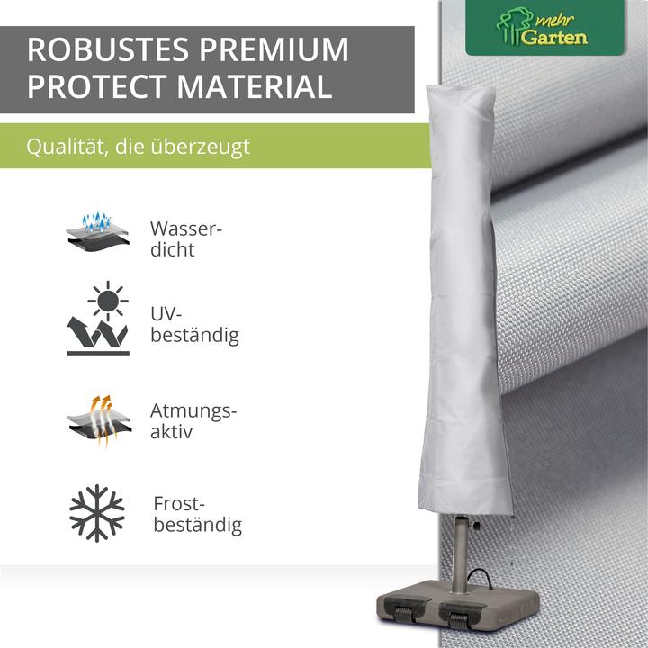 Image du produit Mehr Garten Housse de protection pour parasols | 240 cm x 35 / 60 cm | convient pour parasol jusqu’à Ø 450 cm |