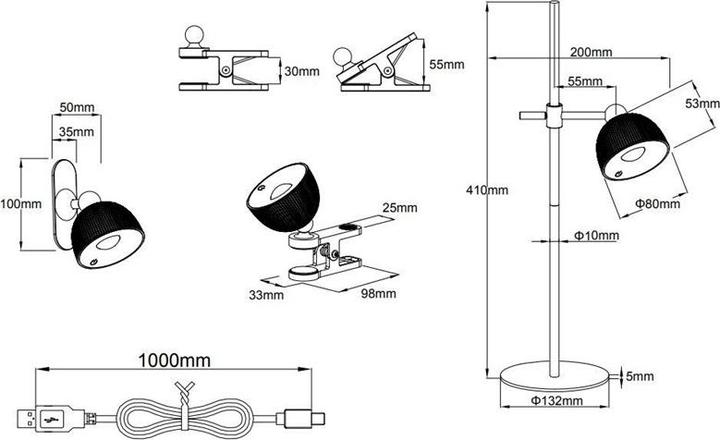 Actual product image Reality Table LED Light Maxima USB 3000k Black (250 lm)