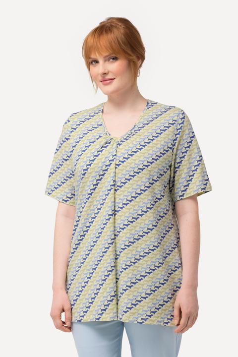 Actual product image Ulla Popken Dog Print Pleat Stretch Tee (46, 48)
