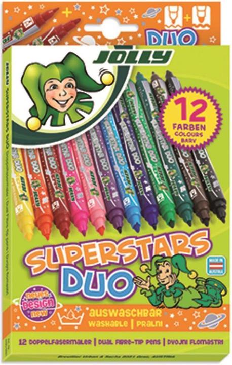 Image du produit Jolly Superstar DUO stylos à pointe fibre Une pointe épaisse et une pointe fine Feutre de haute qualité (1 x)