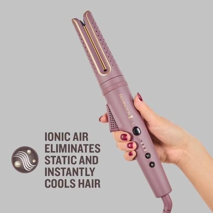 Actual product image Remington Ionic rotating curling iron with ceramic coating, digital temperature control, automatic shut-off
