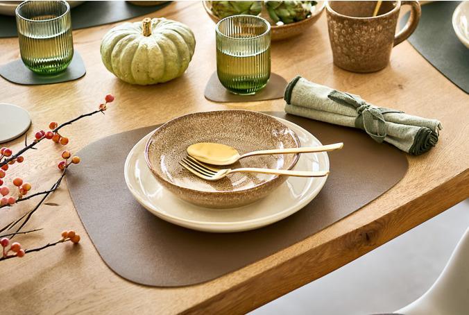 Actual product image Zeller Present Glasuntersetzer-Set Kunstleder 2-farbig 4-teilig 10x12 cm (4x, Glass coaster)