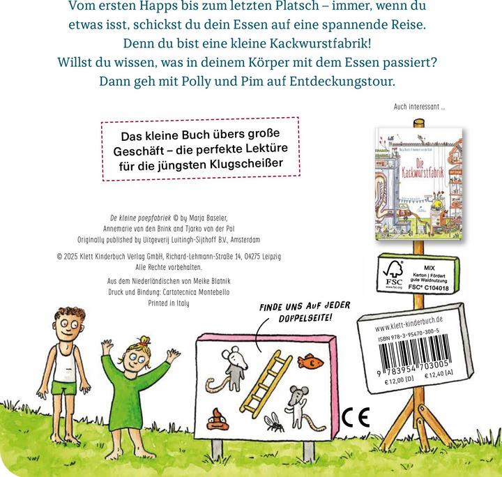 Produktbild Die kleine Kackwurstfabrik (Pappausgabe) (Deutsch, Tjarko van der Pol, Marja Baseler, Meike Blatnik, Annemarie van den Brink, 2025)