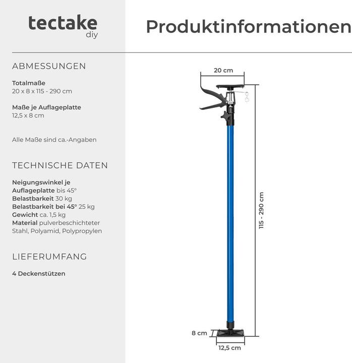 Actual product image tectake Construction support (2900 mm)