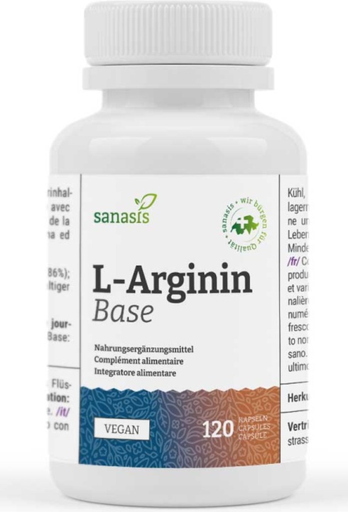 Actual product image Sanasis L-Arginine Base Capsule (120 Piece, Capsules, 119 g)
