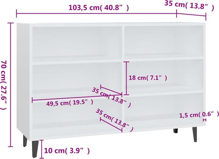 Produktbild vidaXL Lukas (103,5 x 35 x 70 cm)