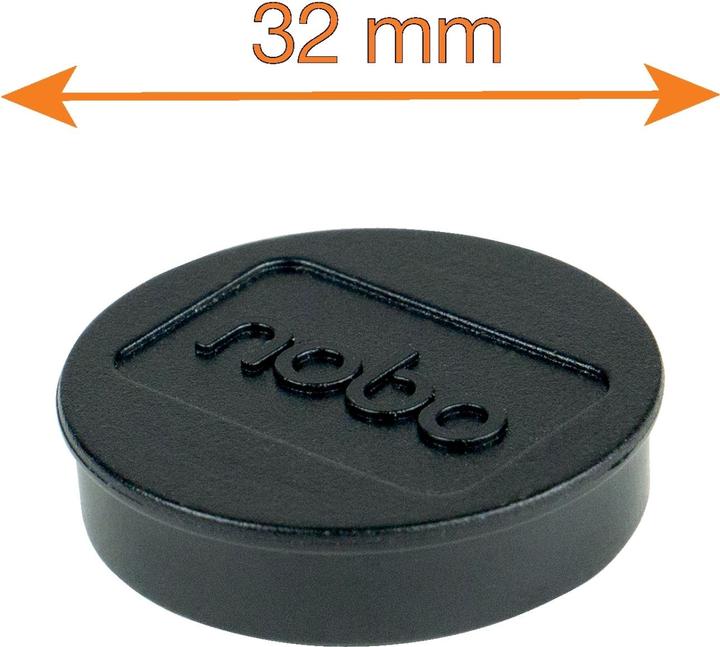 Produktbild Nobo Magnet rund 32mm 1915298 schwarz 10 Stück (10x)