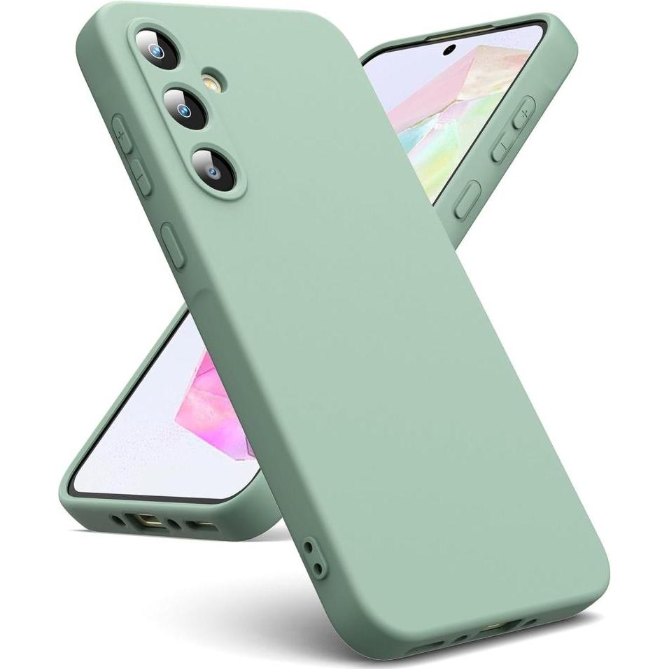 Screenguard Samsung Galaxy A35 5G Liquid Silicone Case Hülle (Samsung Galaxy A35), Smartphone Hülle, Grün
