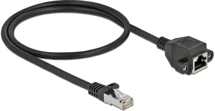 Produktbild Delock Netzwerk Verlängerungskabel S/FTP RJ45 Stecker zu RJ45 Buchse Cat.6A 50 cm schwarz (S/FTP, CAT6a, 0.50 m)
