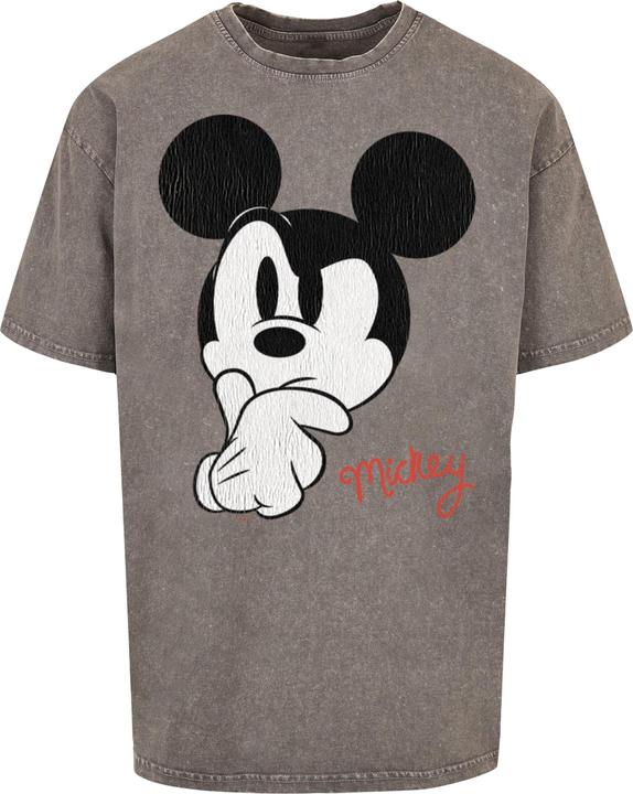 Actual product image Absolute Cult Mickey Mouse - Distressed Ponder Acid Washed Oversize Tee - 115191 (L)