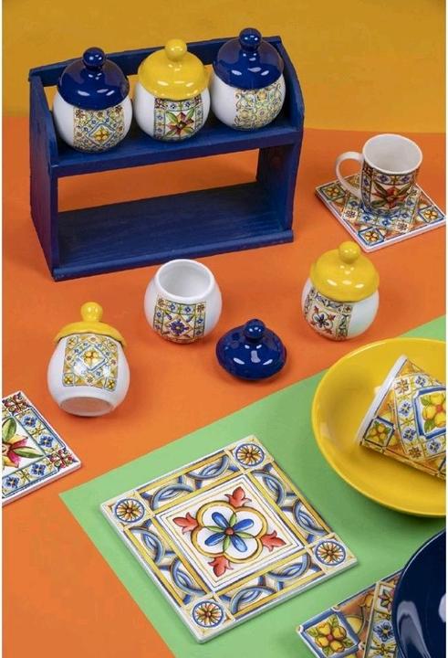 Immagine prodotto Villa D'Este Home Tivoli Set di sottobicchieri in ceramica Costiera 1pc, 10x10 cm (1 x)