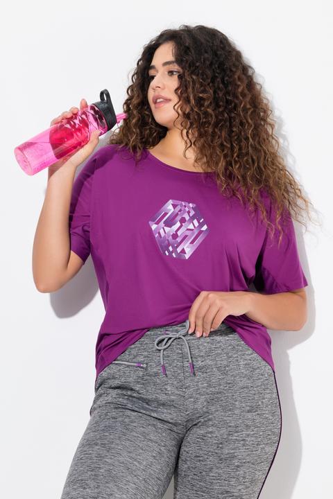 Immagine prodotto Ulla Popken Maglia funzionale con "Future", scollo a girocollo, mezze maniche e materiale riciclato (42, 44)