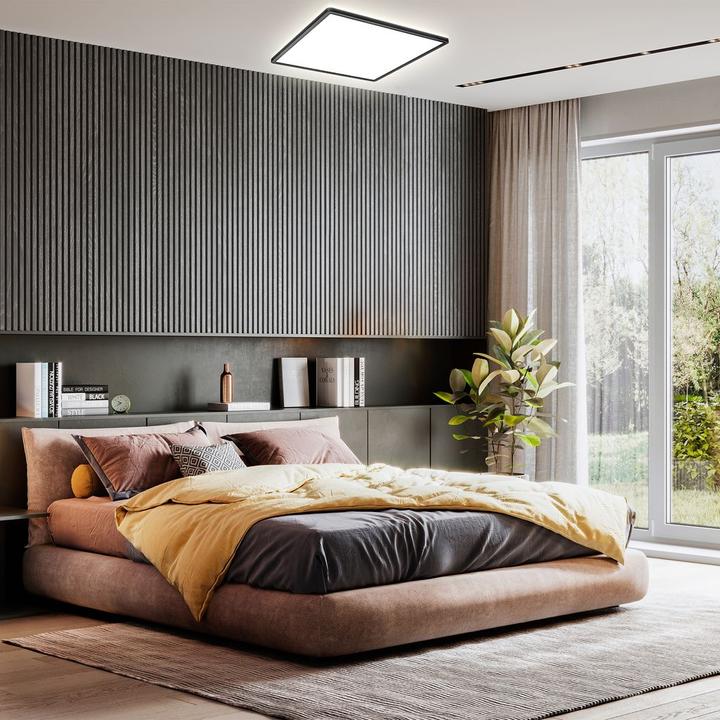 Produktbild B.K.Licht Ultraflaches RGB/W-LED Panel,schwarz, 1xLED/22W (2700 lm)