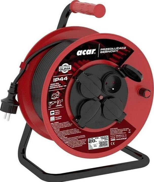 Produktbild Acar Przedłużacz bębnowy IP44 PZ-4Z/STM 2.5 czarny (20 m, 2.50 mm²)