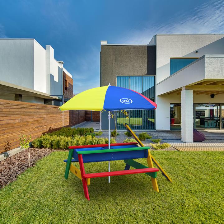 Actual product image Axi Nick Sand & Water Picnic Table Rainbow - Parasol Rainbow