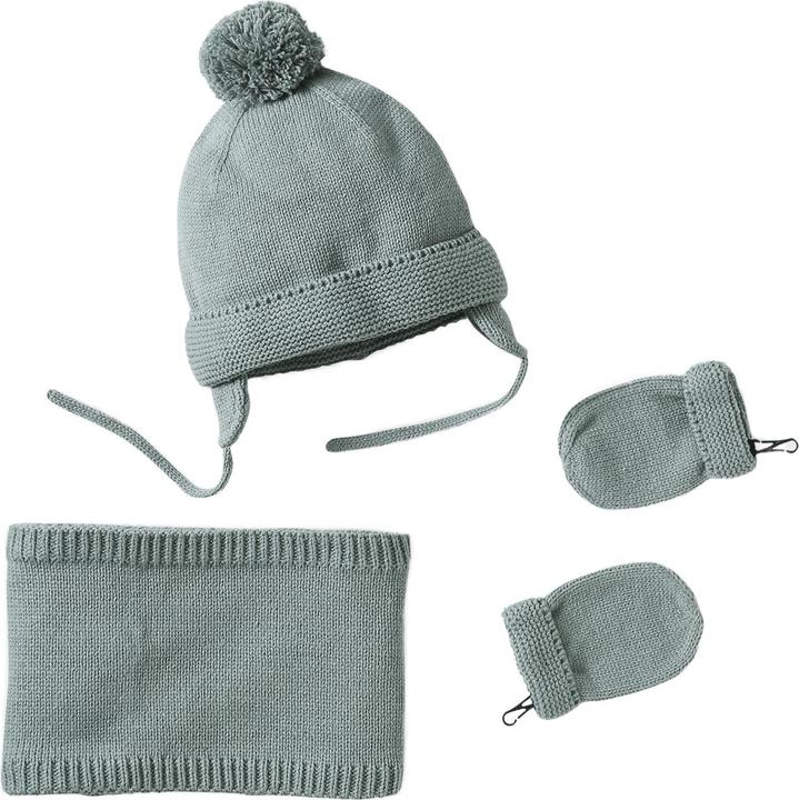 Produktbild Vertbaudet Jungen Baby-Set: Mütze, Rundschal & Fäustlinge BASICS (74/80)