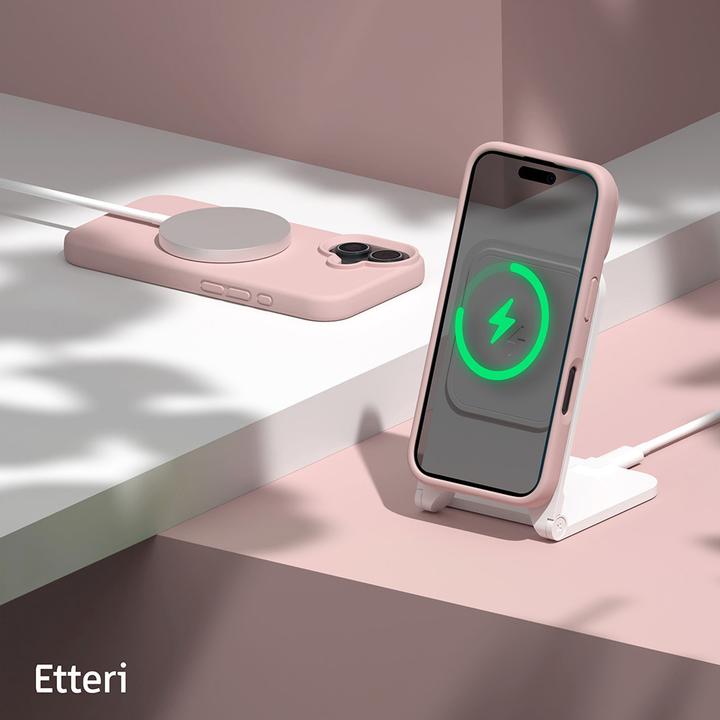 Actual product image Etteri Silicone Mag case for iPhone 16 6,1" light pink (Apple iPhone 16)