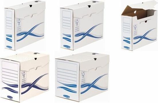 Actual product image Fellowes BANKERS BOX Basic archive box, blue (W)150 mm made of 100% recycled cardboard, FSC-certified (A4+)