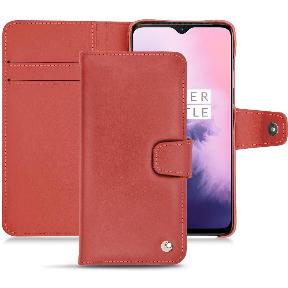 Noreve Lederschutzhülle Wallet (OnePlus 7), Smartphone Hülle, Rot