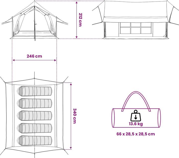 Produktbild vidaXL Familienzelt (13.60 kg)