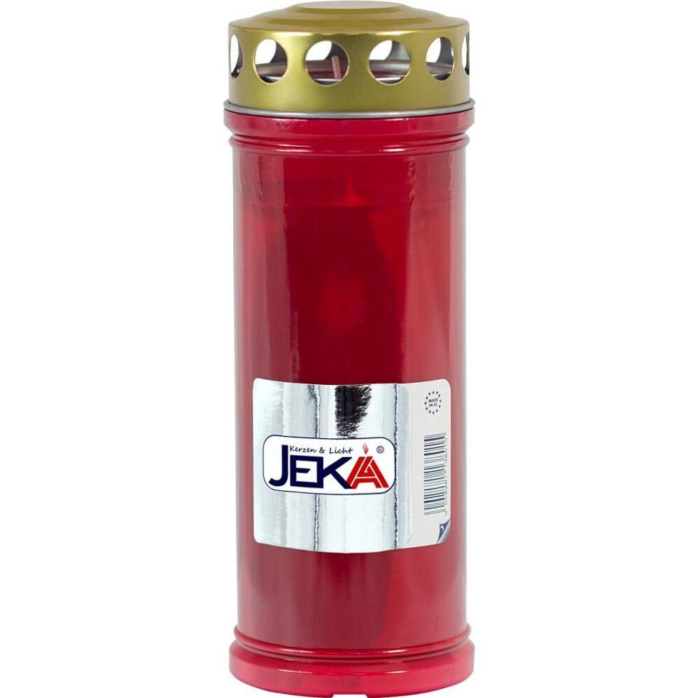 Jeka, Candela, Grablicht Nr. 7 rot Doppeldeckel, 100 % Pflanzen-Öl