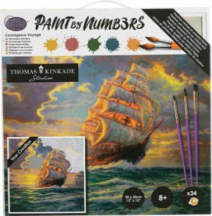 Craft Buddy Courageous Voyage, 30x30cm Paint By Numbers Kit - Thomas Kinkade