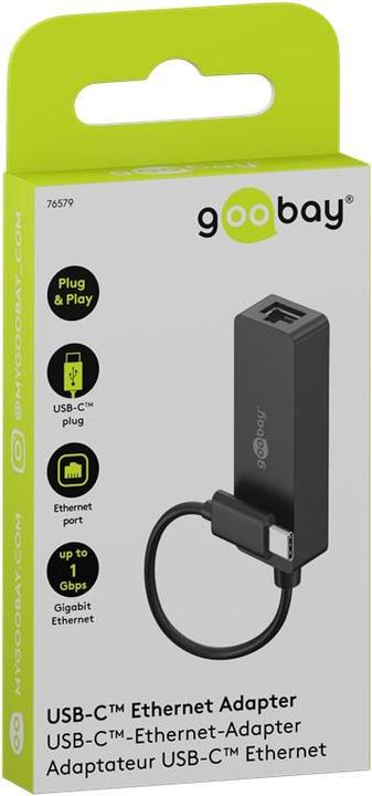 Actual product image Goobay USB-C-Ethernet-Adapter, schwarz (USB-C)