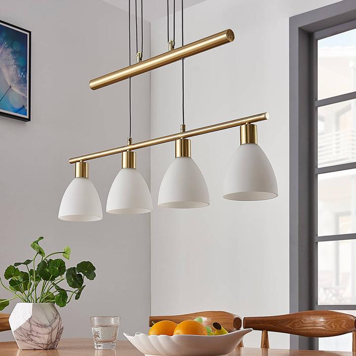 Produktbild Lindby Simeon Pendelleuchte White/Brass (E14)