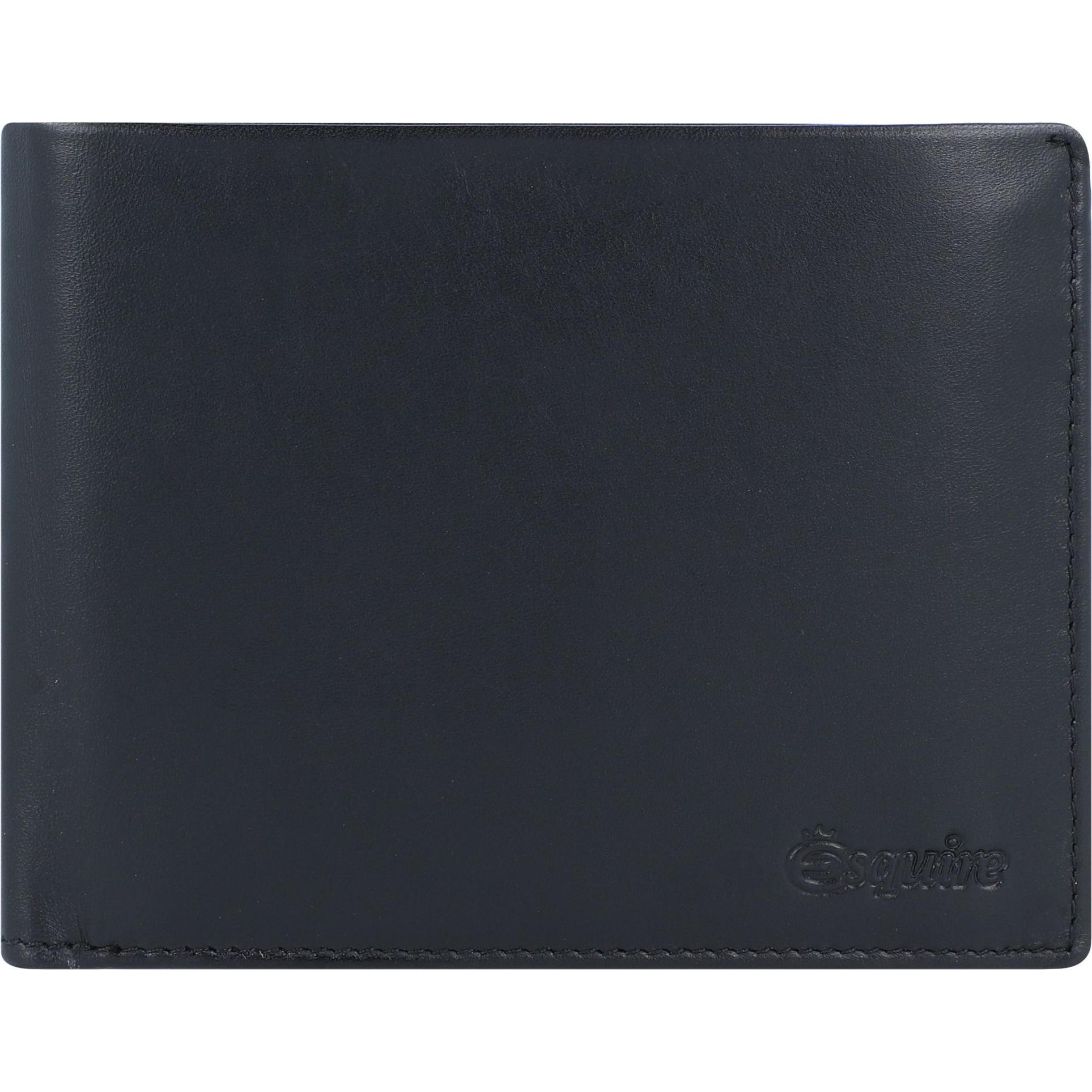 Esquire, Herren, Portemonnaie, New Silk Geldbörse Leder 12 cm, Schwarz
