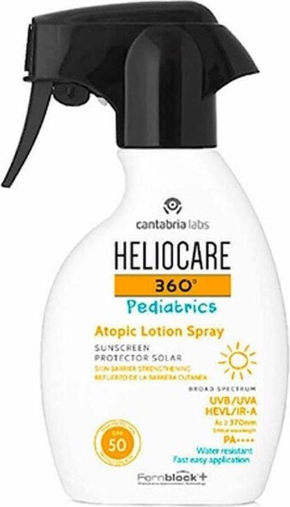 Actual product image Heliocare Baby suntan lotion spray for sensitive and atopic skin SPF 50 360Â° (Atopic Lotion Spray (Sun spray, SPF 50, 250 ml)