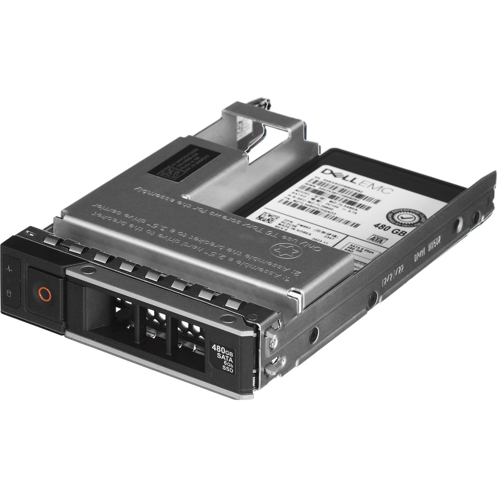 Dell SSD SATA Read Intensive 512e 2.5in with 3.5in HYB CARR CUS Kit (480 GB, 2.5"), SSD