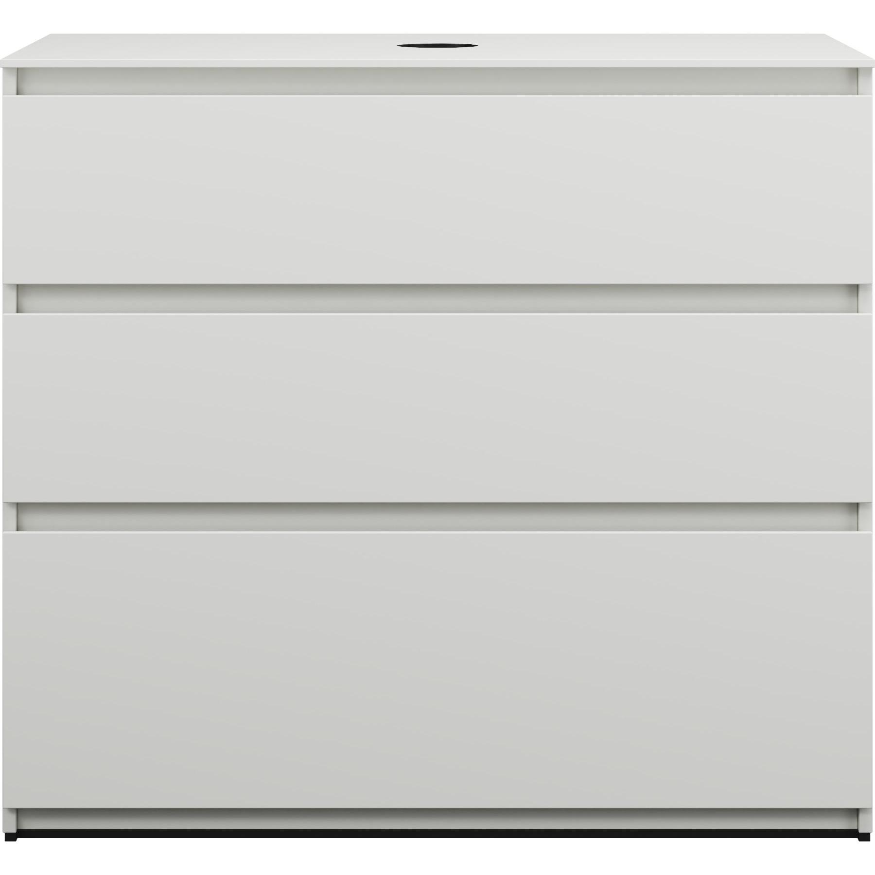 burgbad, Waschtischkonsole, Lin20 Waschtischunterschrank inklusive Konsolenplatte, 3 Auszüge, Tiefe 552, 1002x552x900mm