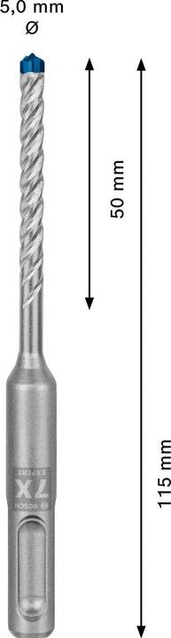 Image du produit Bosch Professional Zubehör Foret marteau EXPERT SDS plus-7X, 5 x 50 x 115 mm (5 millimètres)