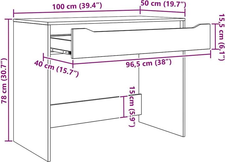 Immagine prodotto vidaXL Schreibtisch (100 x 50 x 78 cm)