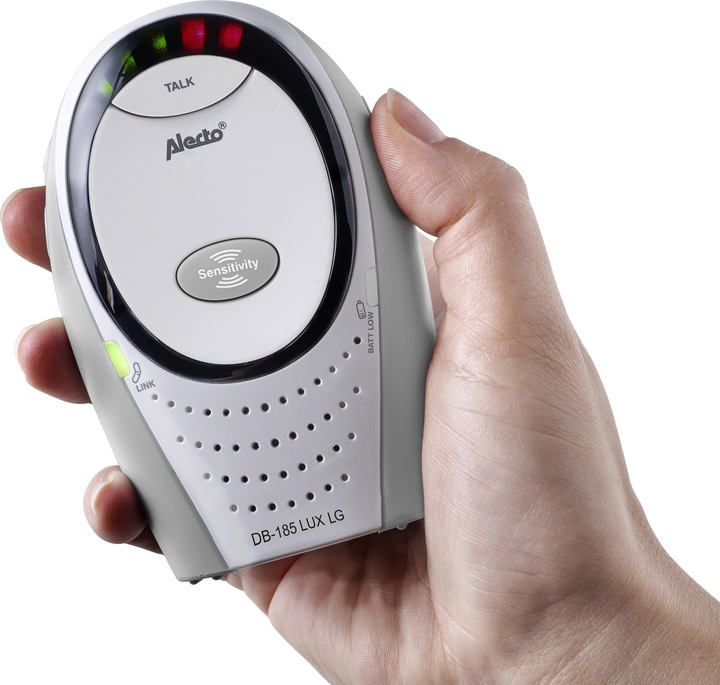 Immagine prodotto Alecto DBX-85GS - Baby monitor DECT con modalità ECO completa, bianco/grigio (Audio del baby monitor, 300 m)