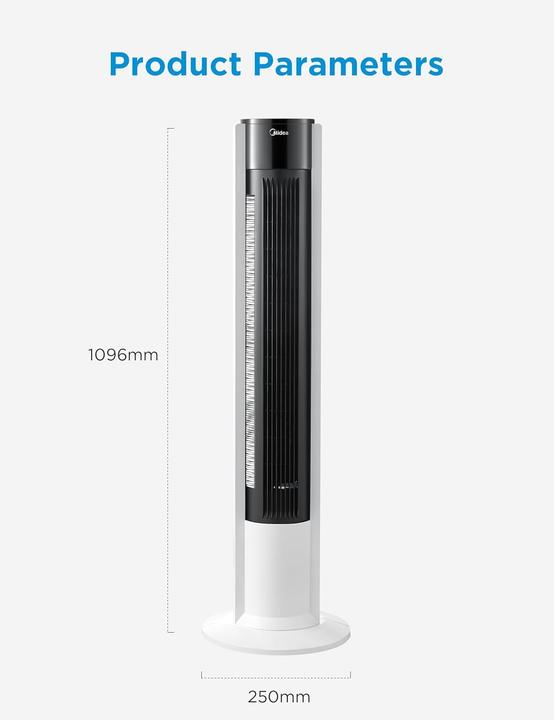 Actual product image Midea Turmventilator mit Fernbedienung und Timer (45 dB)