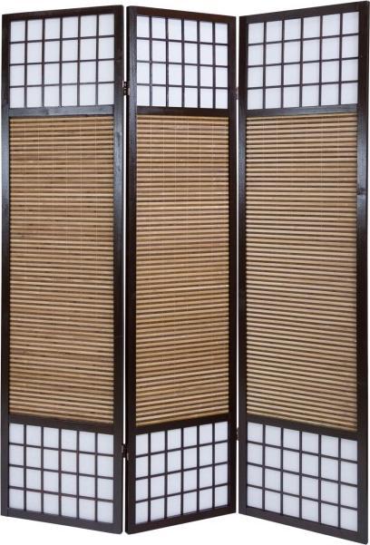 Actual product image Homestyle4u Wooden screen room divider Spanish wall with bamboo