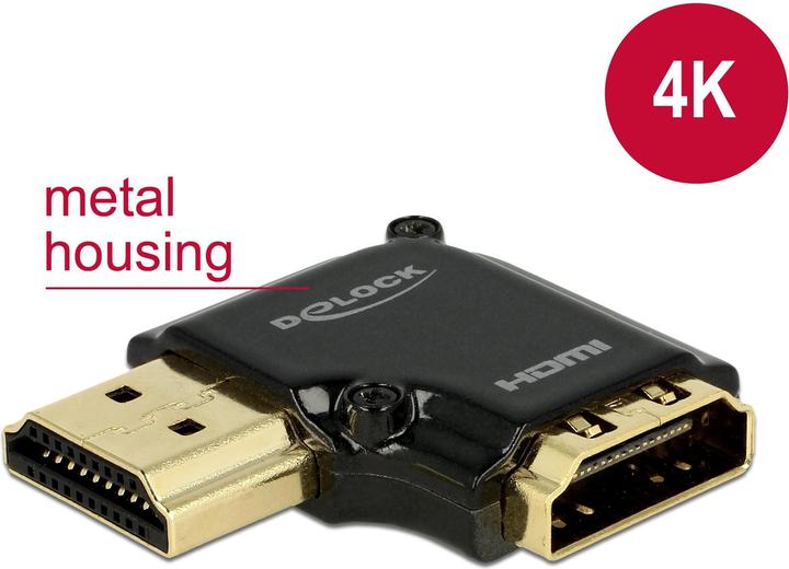 Produktbild Delock Adapter High Speed Ethernet 4K 90° HDMI-A - HDMI-A (HDMI, 3.03 cm)