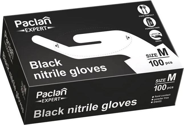 Actual product image Paclan Exp Nitrile Gloves Black 100pcs Boxm (M)