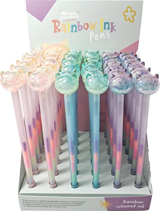 Actual product image Sombo Katze Kugelschreiber mit Regenbogentinte ass (Rainbow, 36x)