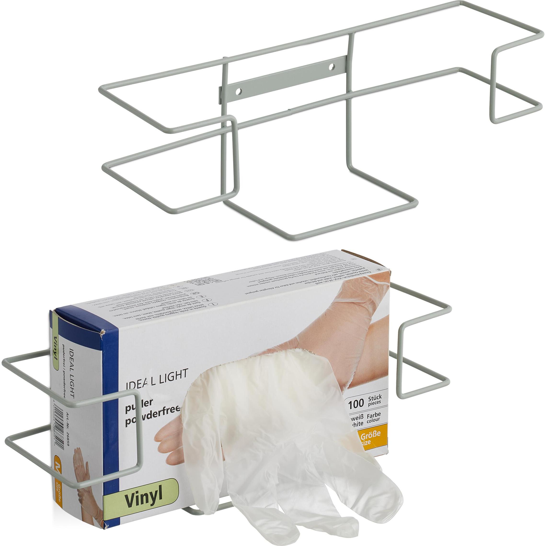 Relaxdays 2x supporti per guanti, Utensili pulizia, Grigio