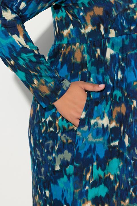 Image du produit Ulla Popken Robe en jersey à col rond et manches longues, coupe évasée (54)